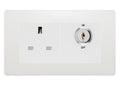 BG Evolve Pearlescent White 13A Double Pole Key Controlled Socket – White Inserts