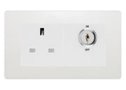 BG Evolve Pearlescent White 13A Double Pole Key Controlled Socket – White Inserts by British General (BG-PCDCLKYSWSW)