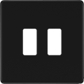 BG RFFB2 Screwless Matt Black Steel 2 Gang Front Cover Plate