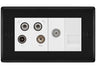 BG Nexus Metal Matt Black Quadplex Combination TV Socket NFB69W by British General (BG-NFB69W)