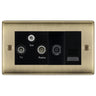 BG Nexus Antique Brass TV/FM/SAT + Return & 1 Gang Tel - Screened Triplex Socket NAB68B by British General (BG-NAB68B)