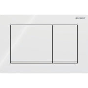Geberit Omega20 Square WC Dual Flush Plate - White & Gloss Chrome - 115.080.KJ.1 by Geberit (Geberit-115.080.KJ.1)