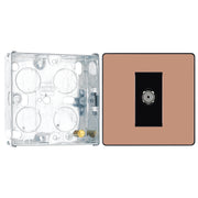 BG Evolve Polished Copper Single Co-Axial Socket PCDCP60B with 25mm Steel Back Box