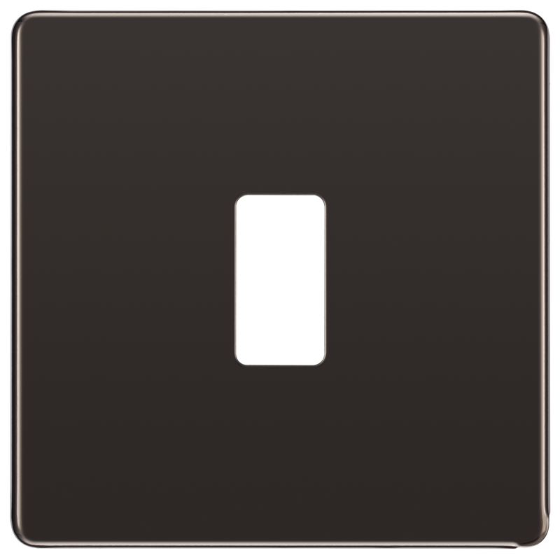 BG Electrical RFBN1 Nexus Grid Black Nickel Screwless Front Plate 1 Module
