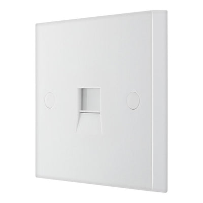 BG 9BTM/1 Moulded Square Edge | White | 1 Gang Screw Terminal Master Telephone Socket by British General (BG-9BTM/1)