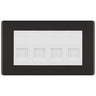 BG Screwless Black Nickel 4 Gang IDC Secondary Telephone Socket - White Insert by British General (BG-FBNBTS4W)