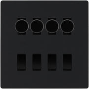 BG Evolve Matt Black 8 Gang Switch 4x Trailing Edge LED Dimmer 4x Intermediate Custom Grid Switch by British General (BG-Evolve-MB-8G-CUSTOM-4x-Dimmer-4x-INT)