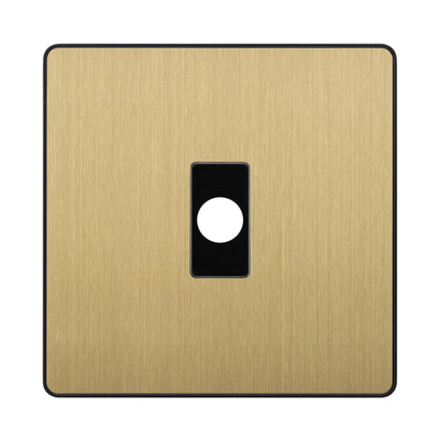 BG Evolve Satin Brass Flex Outlet Socket Black Insert PCDSBFLEXB by British General (BG-PCDSBFLEXB)