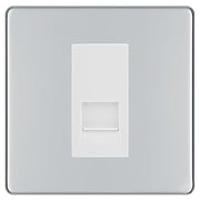 BG Screwless Polished Chrome Single RJ11 Telephone Socket FPCRJ111 - White Insert by British General (BG-FPCRJ111W)