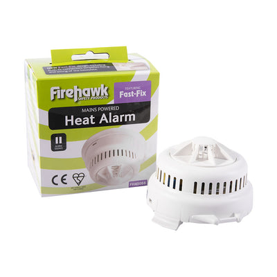 Mains Powered Heat Alarm with Alkaline Back-up Battery - Firehawk FHN450BB by Firehawk (Safelincs-FIFHN450BB)