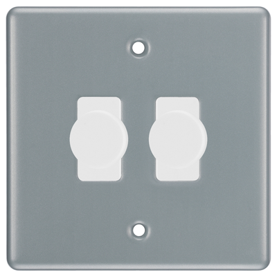 BG Metal Clad 2 Gang Light Switch 2x LED Dimmer Custom Switch