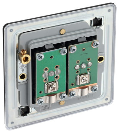 BG Nexus FFB61 Matt Black Double Co-Axial Socket for TV or FM by British General (BG-FFB61-1)