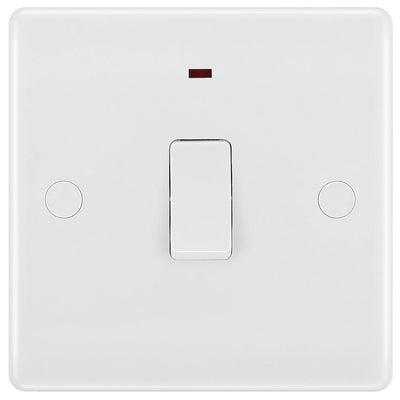 BG 833 Moulded Round Edge | White | 1 Gang 20A 2 Pole Flex Outlet Neon Switch by British General (BG-833)