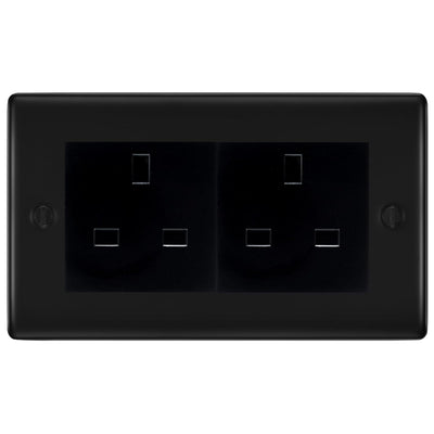 BG Nexus Matt Black 4 Gang 13A Unswitched Socket - NFB4GUSSB by British General (BG-NFB4GUSSB)