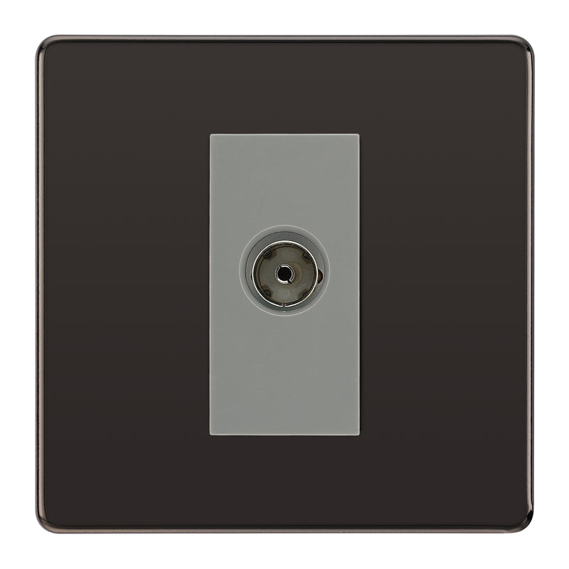BG Screwless Black Nickel Co-axial Socket FBN60G