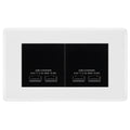 BG Nexus White 4-Gang Euro Plate with 2X USB-A Dual Chargers – Black Insert