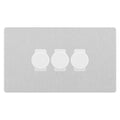 BG Evolve Brushed Steel 3 Gang Custom Grid Dimmer Light Switch PCDBS83W