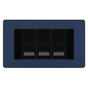 BG Evolve Matt Blue 3 Gang Master Telephone Socket - Black Insert by British General (BG-PCDDBBTM3B)