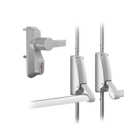 Extinguishers & Equipment: Briton Double Door Panic Bar Set with 2 Bolts Push Bar Set Only by Briton (Safelincs-BRDPBB)