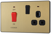 BG Evolve PCDSB70B Satin Brass 45A 2 Pole 13A Socket-Black Insert by British General (BG-PCDSB70B-Shopify-SA_1)