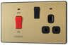 BG Evolve PCDSB70B Satin Brass 45A 2 Pole 13A Socket-Black Insert by British General (BG-PCDSB70B-Shopify-SA_1)