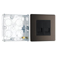 BG Screwless Black Nickel Double Master Telephone Socket FBNBTM2 with 25mm Steel Back Box