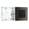 BG Screwless Black Nickel Double Master Telephone Socket FBNBTM2 with 25mm Steel Back Box