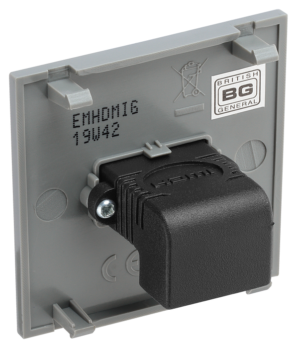 BG EMHDMIG Grey 2 Module Euro Module 1.4 HDMI Outlet