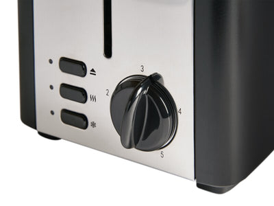 2 Slice Toaster (Chelmsford / THT-8016A) in Black & Polished Steel - UK Plug