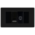 BG Euro Module Matt Black TV FM DAB Aerial & BT Master Telephone Socket