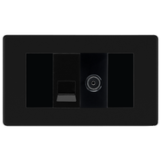 BG Euro Module Matt Black TV FM DAB Aerial & BT Master Telephone Socket