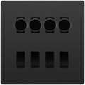 BG Evolve Black Chrome 8 Gang Switch 4x Trailing Edge LED Dimmer 4x Intermediate Custom Grid Switch