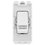 BG Evolve White RRWDPCDW 20A DP Appliance Grid Switch Labelled Warming Drawer by British General (BG-RRWDPCDW+RPCDW30)