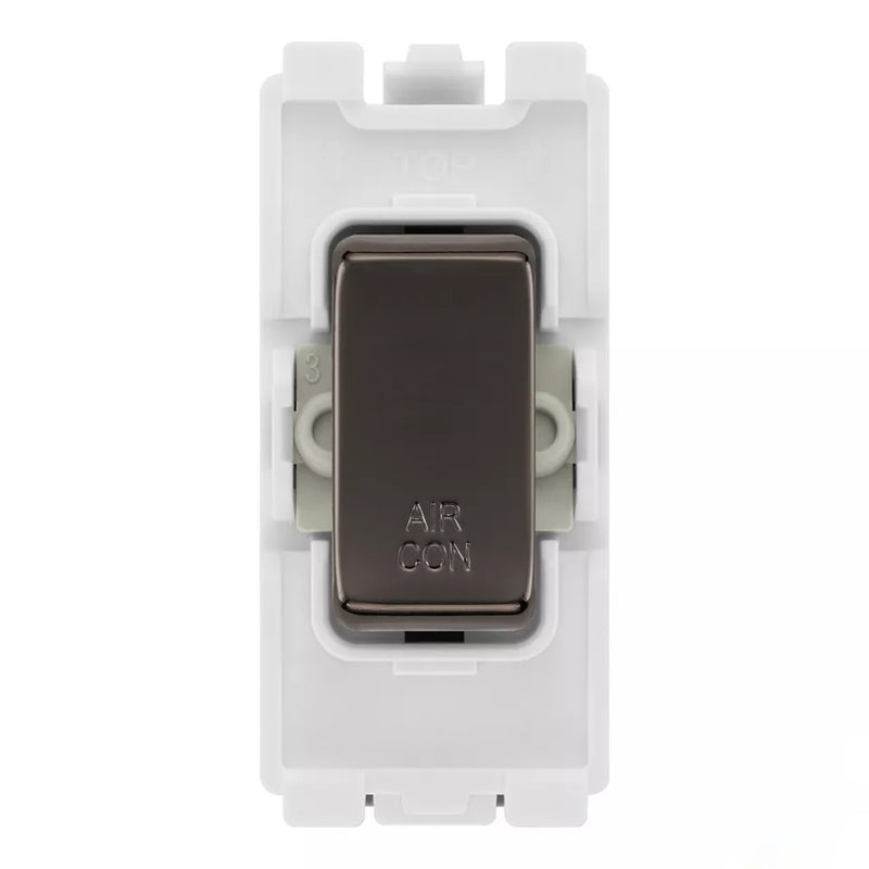 BG RRACBN Black Nickel 20 Amp Double Pole Appliance Grid Switch Labelled Air Conditioning