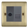 BG Nexus Antique Brass TV Aerial & Secondary Telephone Socket Grey Insert by British General
