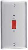 BG NBS72 Nexus Metal Brushed Steel Large Plate 45A 2 Pole Neon Cooker Switch by British General (BG-NBS72-Shopify-SA_1)