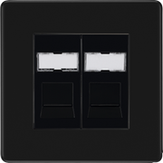 BG Nexus Matt Black 2 Gang Double RJ45 Telephone Socket FFBRJ452 by British General (BG-FFBRJ452-1)