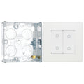 BG Evolve Pearlescent White 2 Gang 200W Trailing Edge Master Touch Dimmer PCDCLTDM2W with 25mm Steel Back Box