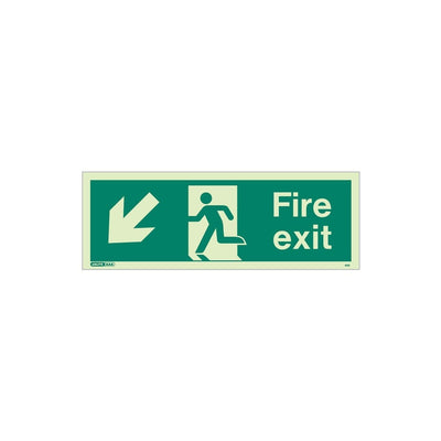 Extinguishers & Equipment: Fire Exit Signs from JALITE 120x340mm - Size T / Arrow Down by Jalite signs (Safelincs-JS437T)