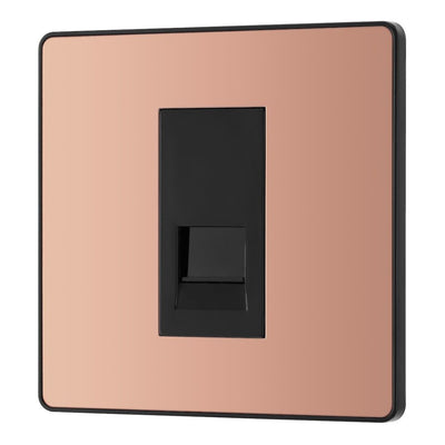 BG Evolve Polished Copper 1 Gang Master Telephone Socket PCDCPBTM1B with 25mm Steel Back Box