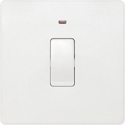 Switches: BG Evolve Pearlescent White Screwless Switches & Sockets White Insert Full Range PCDCL12W - Single Light Switch 20A by British General (BG-EVOLVE-PEARLESCENT-WHITE-PCDCL12W)