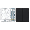BG Evolve Matt Black 2 Way Double Edge to Edge Rocker Switch PCDMB42EB with 35mm Steel Back Box