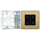 BG Evolve Satin Brass Double Master Touch Dimmer Switch PCDSBTDM2B with 35mm Steel Back Box