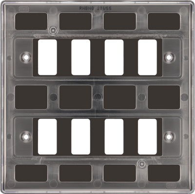 BG Electrical RNBN8 Nexus Grid Black Nickel Front Plate 8 Module