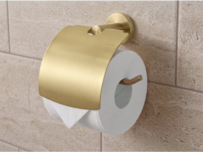 Corby Harrogate Toilet Roll Holder with Cover in Brushed Brass