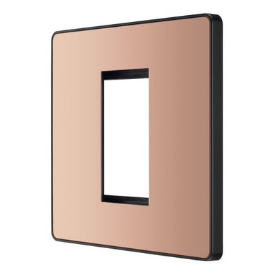 BG Evolve Polished Copper 20AX 2 Way Emergency Lighting Test Key Switch - Key Included - Black Insert