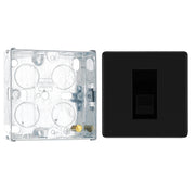 BG Screwless Matt Black Single Master Telephone Socket FFBBTM1 with 25mm Steel Back Box