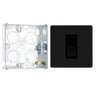 BG Screwless Matt Black Single Master Telephone Socket FFBBTM1 with 25mm Steel Back Box