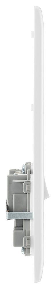 BG 822EM4 Rounded Edge | White | 2 Gang 4 Module Euro Module Combination Plate by British General (BG-822EM4)