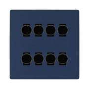 BG Evolve Matt Blue 8 Gang Trailing Edge LED Dimmer Light Switch 2 Way Custom Switch by British General (Evolve-DB-CUSTOM-8GANG-8x-DIMMER-2WAY)